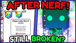 Using 150+ MEGA LUCKY DICE II After NERF & It's STILL BROKEN! - Roblox Pet Simulator 99