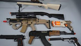 FN SCAR Sniper Rifle type Airsoft Toy Gun - AK47 Nerf Gun Desert Eagle Shot Gun- Toy Guns Collection