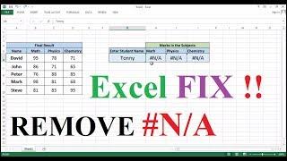 Remove the #N/A Error from VLOOKUP in Excel