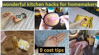 Wonderful kitchen tips for housewives | kitchen cleaning tips and tricks | 0 cost hacks