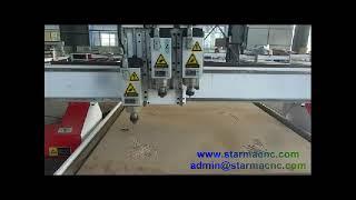 China supplier STARMAcnc three spindle wood cnc router working