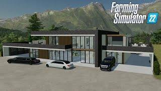 FS22 - BUILDING the $1,250,000 MILLIONAIRE HOUSE - Farming Simulator 2022 Placeable Building Mod