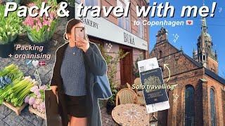 Pack and travel with me to COPENHAGEN! ️ | Solo travelling + packing & organising