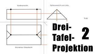 Dachformen in der Dreitafelprojektion konstruieren / Zimmerer