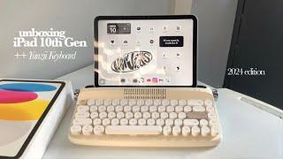 ipad 10th Gen unboxing 2024 (silver) + Yunzii Keyboard  set up, accessories & camera test! .*