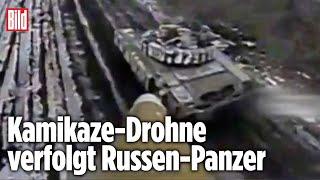 Ukraine-Krieg: Drohne zerstört Russen-Panzer im Sturzflug