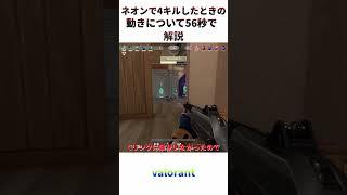 [valorant]ネオンで4キルしたときの動きについて56秒で解説 #valorant #valorantclips #ヴァロラント立ち回り #ネオン