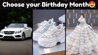 Choose Your Birthday Month And See your cute Gown with shoes and Car