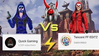 Tencent FF EDITZ Vs Quick Gaming || Most Intense Match Ever ️️ || 1 Vs 1