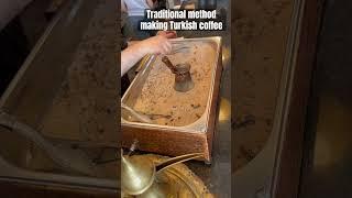 Turkish coffee made on sand through traditional Mediterranean method #espresso #coffee #turkish