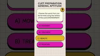 Must-Know MCQs for CUET UG 2025 - General Aptitude - 14 #cuet2025 #cuetpreparation #generalaptitude