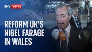 Watch live: Reform UK's Nigel Farage speaks in Wales where he claims his party is ahead of Tories