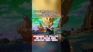 KID TRUNKS VS VEGITO UNQIUE CHARACTER INTERACTION #foryou #dragonball #vegito #sparkingzero