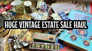 Where I Find Vintage Junk Journal Supplies / Huge Vintage Haul Video / Estate Sale Finds