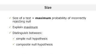 Power and size of a test explained in 3 minutes