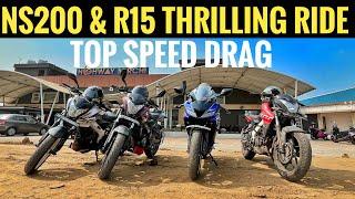 NS 200 and R15 full throttle Ride | Don't miss the drag | TOP SPEED [PSR Rides]