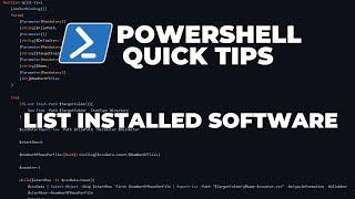 PowerShell Quick Tips : List installed software