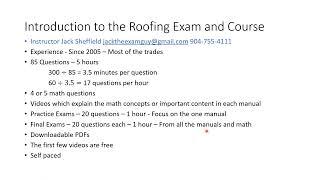 Introduction to the Roofing Exam and Course 88