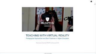 VR4HE - Teaching VR Pedagogical Approaches and Best Practices - James Michael Maltby