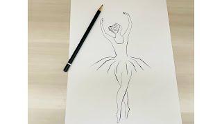 Step-by-Step Guide To Drawing a Ballerina - Art Tutorial Ballet, Figure Drawing, Dance Pose, Anatomy