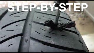 How to Patch/Plug Hole in Tire in LESS THAN 5 Minutes - Fix a Flat Tire - EASY FIX