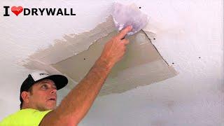 How To Repair WATER DAMAGED DRYWALL CEILING- Step by Step