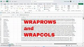 How to use the WRAPCOLS and WRAPROWS Functions in Excel to Format Your Data! #howto #tutorial #wow