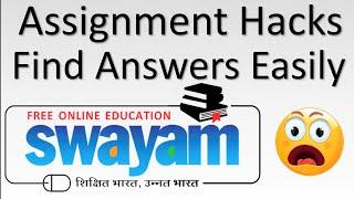 Swayam NPTEL Assignment Answers | How To Find Answer of Swayam Quiz | Exams Hacks | Solve Easily !