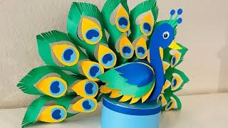 How to make a peacock with paper | DIY paper peacock craft | 3d Peacock with paper