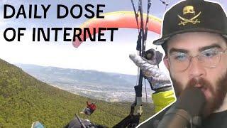 HasanAbi reacts to Daily Dose Of Internet - Paragliders Collide And Fall 4,000 Feet