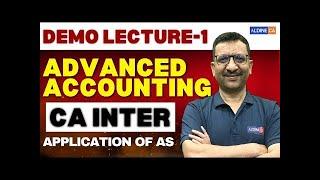 CA Intermediate Demo Session 1 | Advanced Accounting | Application of AS | By CA Parveen Sharma Sir