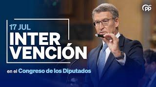 Intervención de Alberto Núñez Feijóo en el Congreso