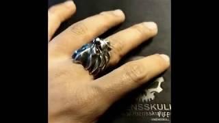 Modest lion Ring 925 Sterling silver Lion rings SSJ169 - MENSSKULL