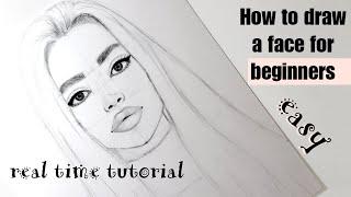 HOW TO DRAW FACES FOR BEGINNERS - REAL TIME NARRATIVE STEP BY STEP DRAWING [*EASY TUTORIAL*]