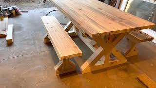 Building a Farmhouse Table - Freestyle Design on a Rustic Kitchen Table