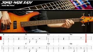 Hold Me Now - Thompson Twins | BASS TAB LESSON | Songs Made Easy