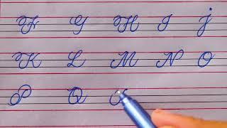 Extreme Beautiful cursive Capital Letters ABCS | Cursive Handwriting technique | blue pointer |