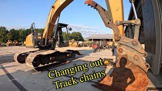 Changing out a Case Cx250D excavator undercarriage and prepping it to be put up for sale