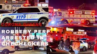 QUEENS man ROBS CHECKERS & gets CAUGHT!!