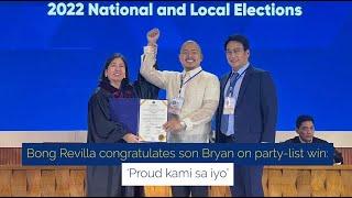 Bong Revilla congratulates son Bryan on party-list win: ‘Proud kami sa iyo’