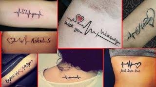 Meaningful Heartbeat Tattoo Designs with Names |  couple Love tattoos | Name tattoos - Fashion Wing