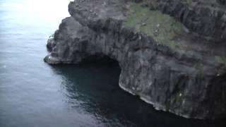 Faroe Islands, Vagar, Waterfall in Gasadalur 2012