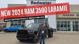 New 2024 RAM 3500 Laramie Night Edition Dually Mega Cab 4x4 | Stock # RR31341 - Redwater Dodge