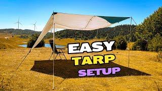 Easy Tarp Setup - You’ve Never Seen This Before! #camping