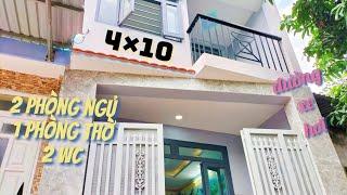 mẫu nhà lầu trệt 4×10 | ban công vuông