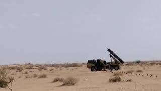 #WATCH India successfully carried out third trial of Pinaka guided missile at Pokharan, Rajasthan.