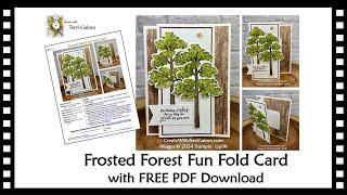 New Frosted Forest Bundle Fun Fold Card with FREE PDF Project Sheet