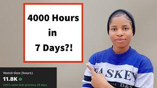 How to get 4000 WATCH HOURS very fast #seo