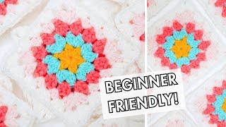 Circle Granny Square Tutorial For Beginners | Raspberry Sprinkle Granny Square