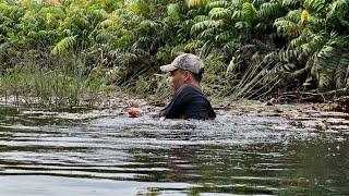 Giăng Câu Diền Mồi Trùng Vùng Biên Giới / wild river fishing cooking